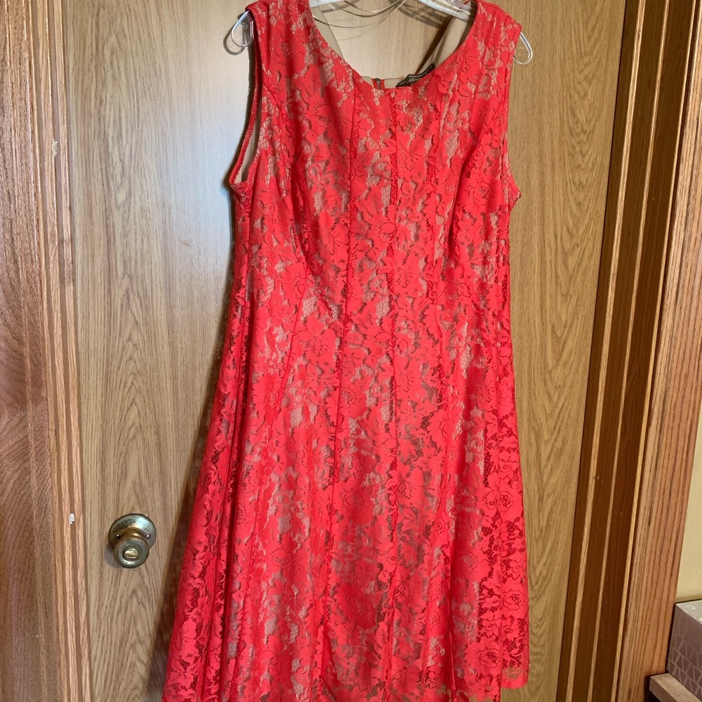 Coral sleeveless dress